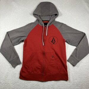 Y2K Volcom Zip Up Hoodie Jacket Small‎ Red Skater Grunge